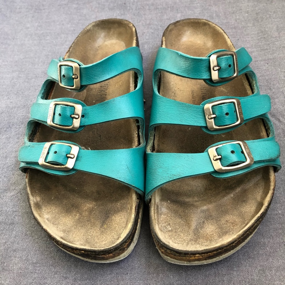 Turquoise Birkenstock Florida Sandals